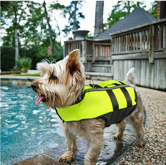 KFX-0714557 Inflatable Dog Life Jacket for Swimming Pool Safety - Adjustable Pet Vest
