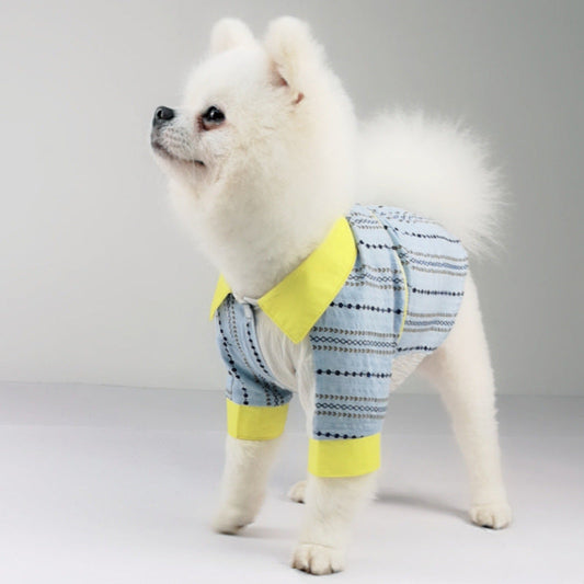 KFX-0716733 Comfortable Cotton Pet Shirt in Blue – Leisure Style for All Sizes: XS to 2XL