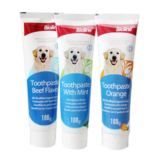 KFX-0723773 Natural Dog Toothpaste - Beef, Mint & Orange Flavors for Dental Care and Fresh Breath