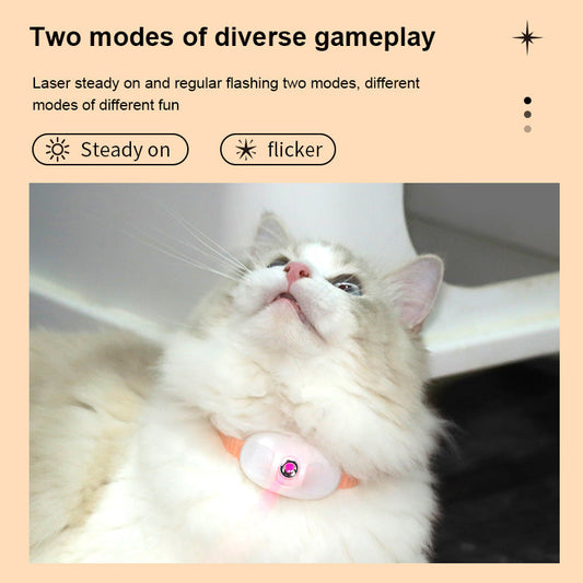 KFX-0744637 Interactive USB Charge Laser Teaser Collar for Cats - Smart Playful Toy