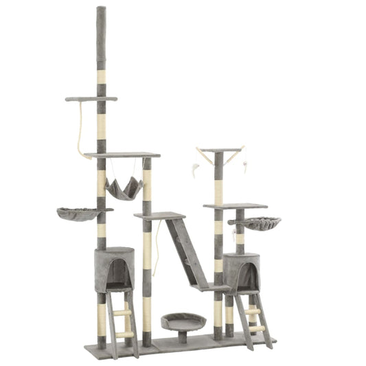 KFX-0752189 Luxury Cat Tree with Sisal Scratching Posts and Cozy Hiding Houses, 230-250 cm