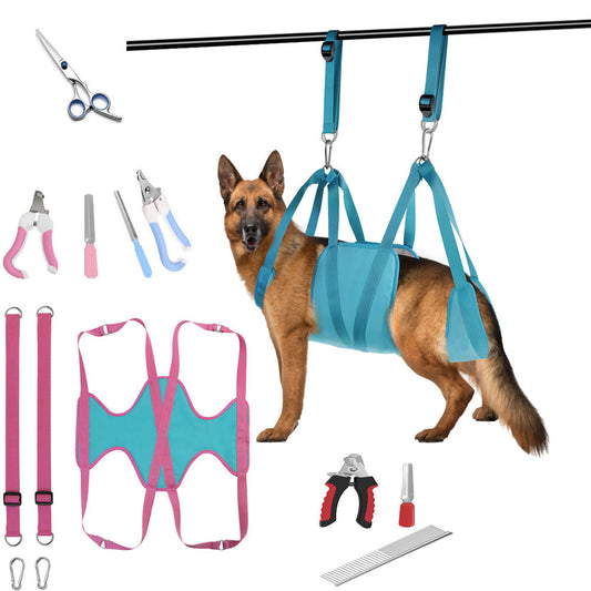 KFX-0753085 Pet Grooming Hammock with Hanging Harness and Nail Clippers for Cats and Dogs