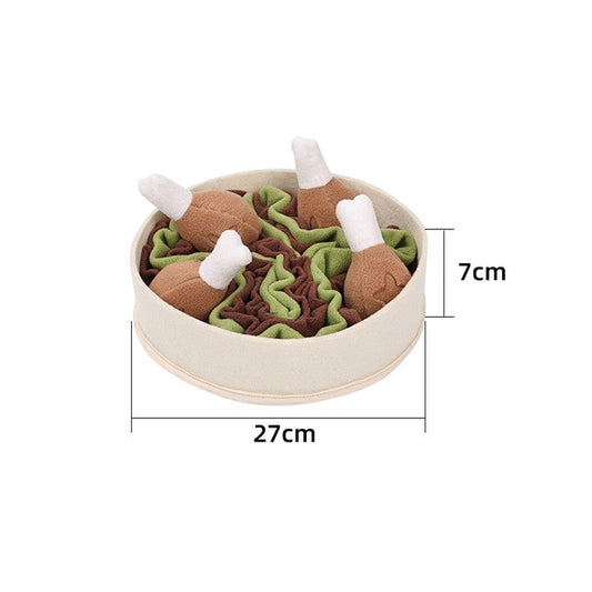 KFX-0771005 Beige Polyester Dog Sniff Toy - Chicken Leg Bucket for Pet Engagement