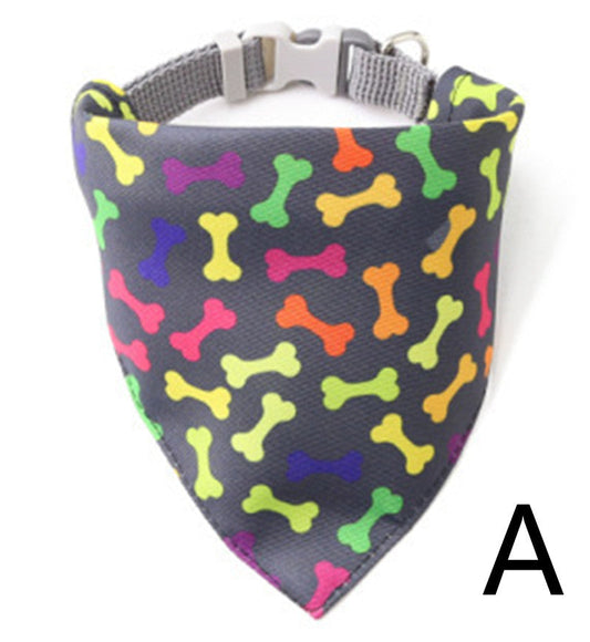KFX-0777917 Adjustable Pet Triangle Scarf Collar Bib - Stylish Polyester Design