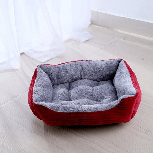 KFX-0779965 Cozy Candy Color Square Pet Bed for Dogs and Cats - Various Sizes Available