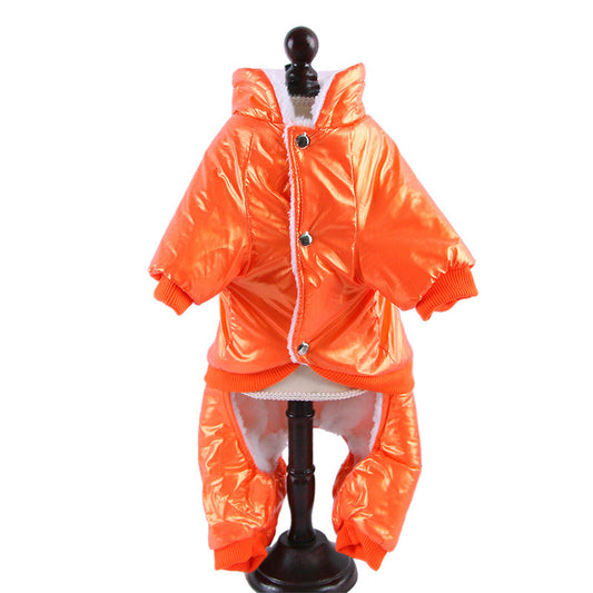 KFX-0782269 Windproof Down Jacket for Dogs - Cozy Cotton Hooded Coat in Blue, Black, Orange, Sizes S to XXL