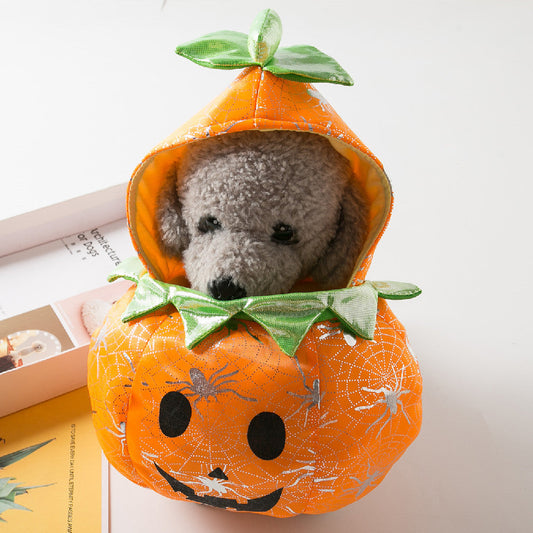 KFX-0789821 Pet 3D Pumpkin Dress for Halloween - Stylish Outfit in Beibei Pumpkin Color, Sizes S to XL