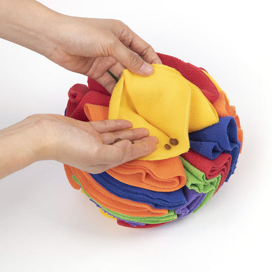 KFX-0803773 Eco-Friendly Polar Fleece Snuffle Ball Mat for Dogs and Cats - Interactive Foraging Puzzle Toy