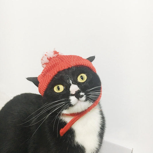 KFX-0813501 Red Wool Festive Adjustable Hat for Christmas and New Year Celebrations