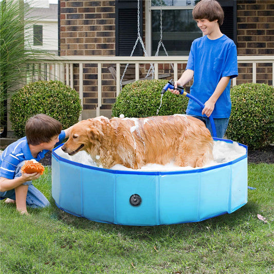 KFX-0816317 Foldable Collapsible Dog and Cat Bath Pool - Portable Indoor/Outdoor Swimming Tub for Pets