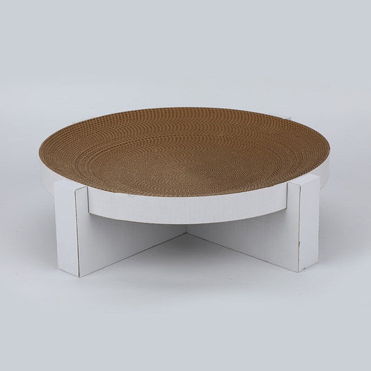 KFX-0835901 White Corrugated Paper Round Bowl Cat Scratch Board - 44 cm x 12 cm