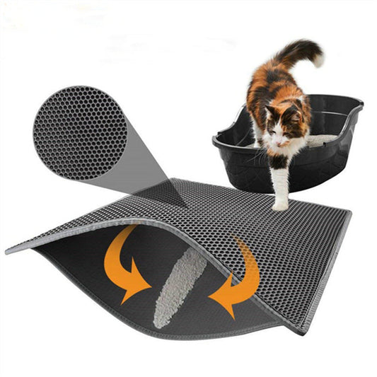 KFX-0837565 Folding Sand Pad Cat Scratch and Massage Cushion - Large 75x58cm, Black or Beige