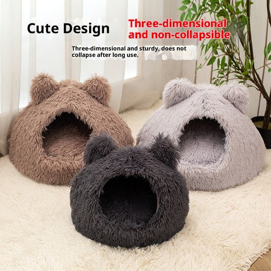 KFX-0851261 Large Cat Nest Semi-Closed Plush Kennel in Multiple Sizes and Colors