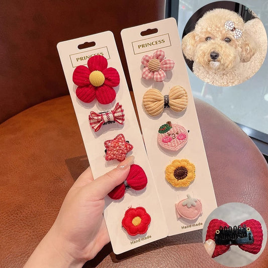 KFX-0858813 Mini Dog Hairpins Set in Various Colors – Available in 5, 10, 15, or 20 Pieces