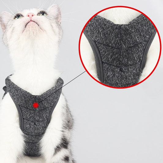KFX-0862013 Adjustable Cat Traction Rope and Chest Strap, Available in Gray and Blue, Sizes S-M-L