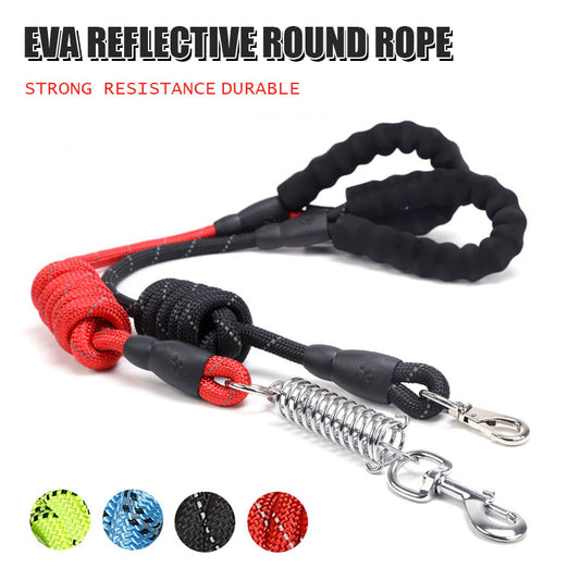 KFX-0868285 Reflective EVA Foam Handle Dog Leash - Strong Durable Nylon Round Rope for Safe Outdoor Use
