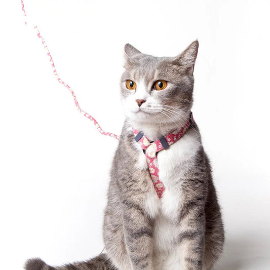 KFX-0869949 Durable Nylon Cat Leash with Adjustable Neck and Chest Fit