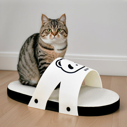 KFX-0880189 Slipper Style White Corrugated Paper Cat Scratch Board for Play and Scratching