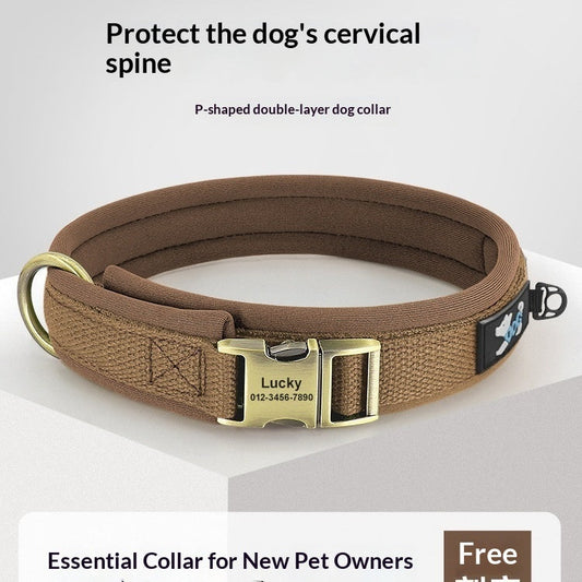 KFX-0881981 Anti-Lost Dog Tag Pet Collar for Golden Retrievers and Labradors - Available in Multiple Colors and Sizes