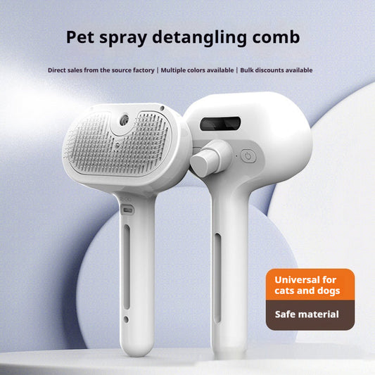KFX-0885565 Needle Spray Detangling Comb for Pets - Stainless Steel Grooming Tool with Plastic Handle