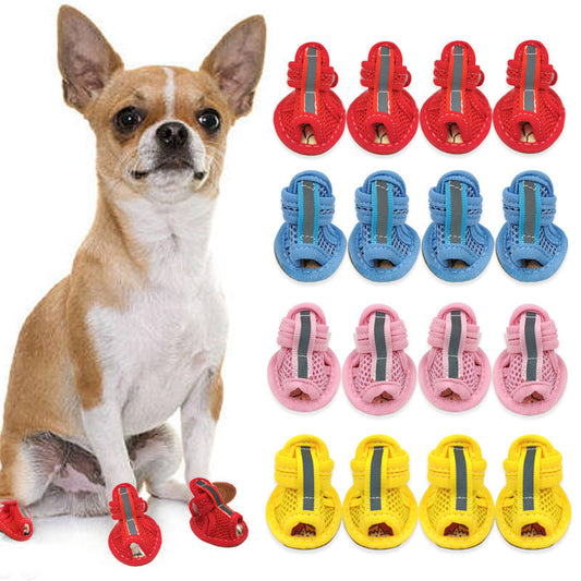 KFX-0886589 Breathable Non-Slip Mesh Puppy Sandals for Spring and Summer