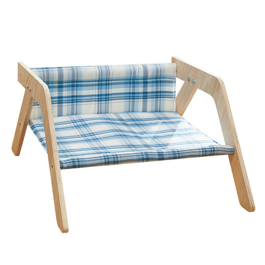 KFX-0914237 Elevated Cat Beach Chair Bed with Soft Cloth for Indoor and Outdoor Relaxation
