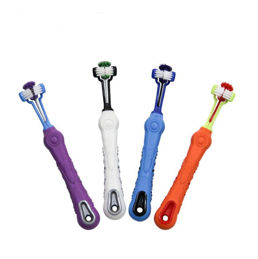 KFX-0914621 Three-Sided Pet Toothbrush for Effective Tartar Removal and Gum Care