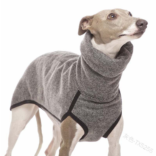 KFX-0916925 Warm Bunny Fleece High Collar Pet Clothes for Big Dogs and Puppies in Multiple Colors and Sizes