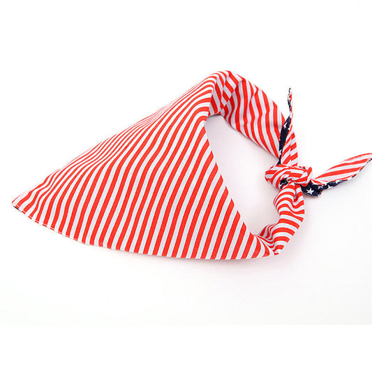 KFX-0925885 American Flag Pet Triangle Scarf for Dogs - Cotton Material, Casual Style