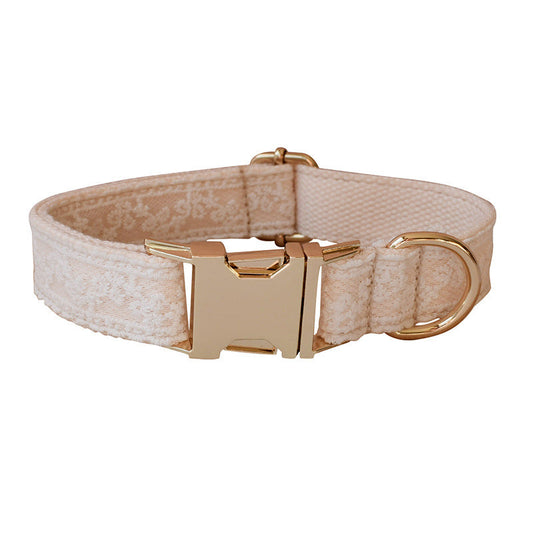 KFX-0941757 Classic Lace Dog Collar with Metal Buckle and Adjustable Leash Set