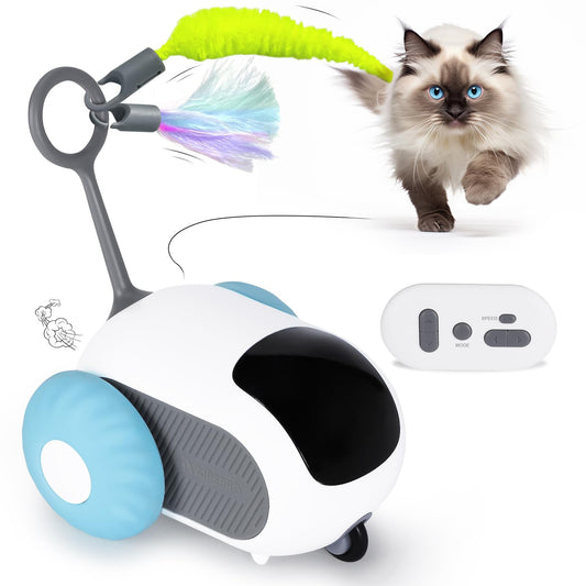 KFX-0947005 Automatic Moving Remote Controlled Toy Car for Cats and Dogs with Obstacle Avoidance and USB Charging