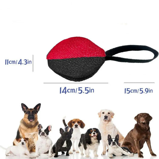 KFX-0961853 Durable Linen Tug Toy with T-Shaped Pull Tab for Interactive Dog Training and Agility Development