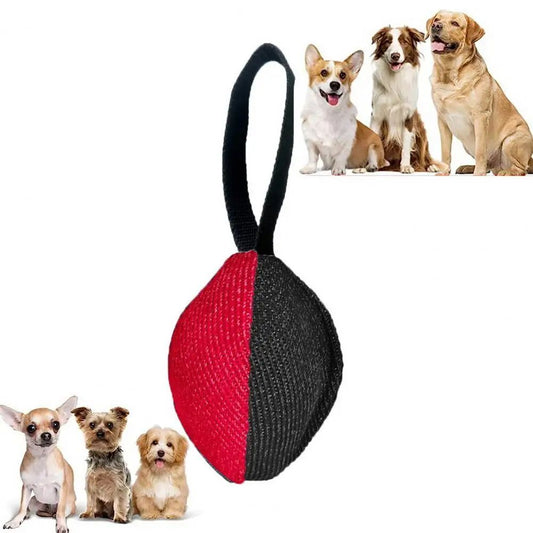 KFX-0961853 Durable Linen Tug Toy with T-Shaped Pull Tab for Interactive Dog Training and Agility Development