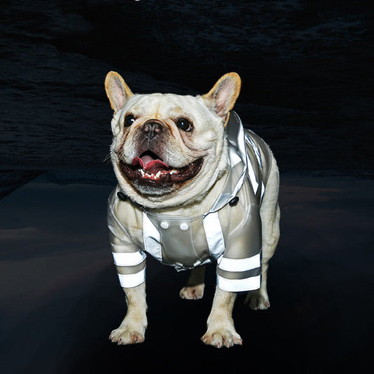 KFX-0965181 Transparent Reflective Waterproof Dog Raincoat for Small to Medium Breeds