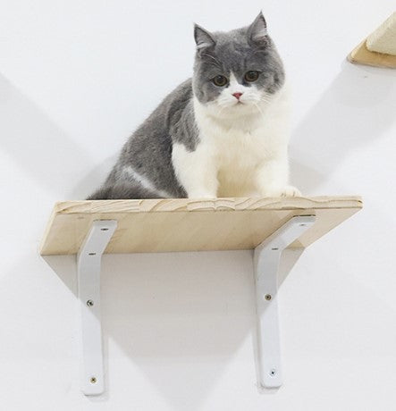KFX-0978493 Solid Wood Cat Scratching Board with Sisal Column and Hammock - Fashion Minimalist Design