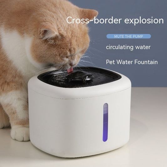 KFX-0984125 Automatic Pet Water Dispenser with Circulation and Optional LED Lights, Stainless Steel or PP Material
