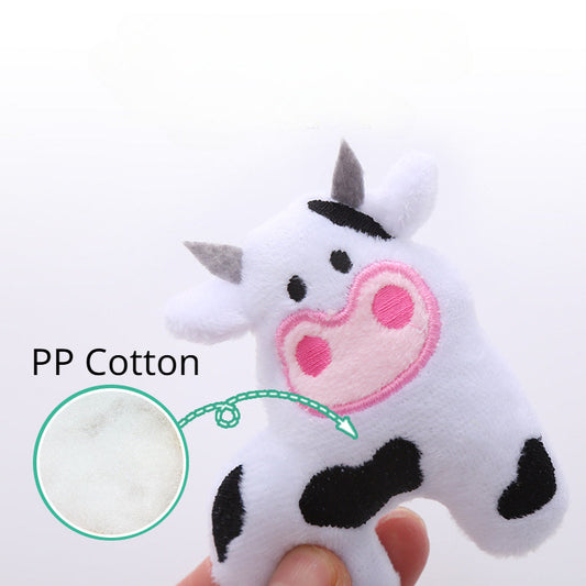 KFX-0985533 Cow-Shaped Plush Cat Toy with Catnip - Interactive & Bite-Resistant Fun for Cats