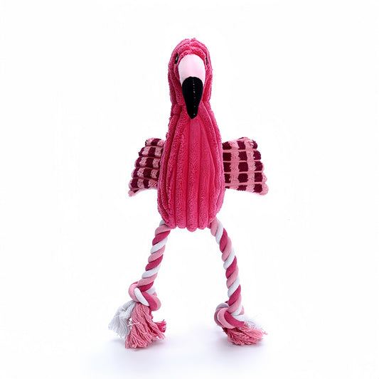 KFX-0991293 Plush Animal Shape Squeaky Dog Toy - Durable Corduroy for Small and Large Dogs