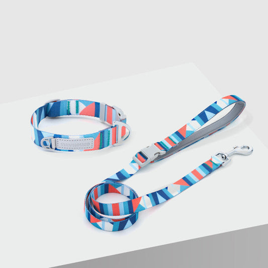 KFX-0999357 Nylon Traction Belt for Small, Medium, and Large Dogs - Adjustable Neck Size, 120cm Length, Blue or Yellow