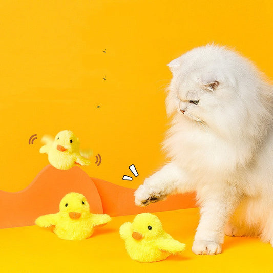 KFX-1006141 Automatic Gravity Duck Electric Cat Toy with Sound and Vibration - Rechargeable with Catnip