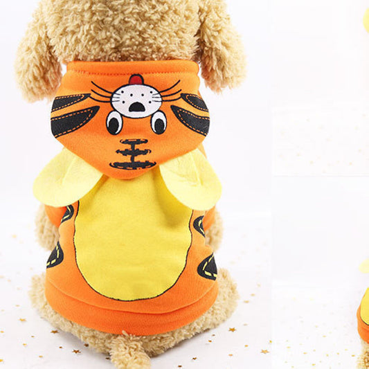 KFX-1009725 Cartoon Pet Coat for Small to Medium Dogs - Owl, Dinosaur, Duck, Tiger, Caterpillar Designs