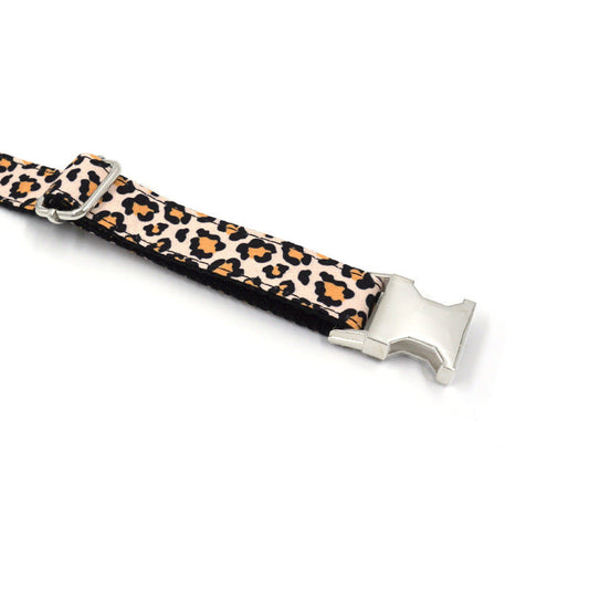 KFX-1040061 Leopard Print Polyester Dog Collar - Fashionable and Simple Pet Accessory