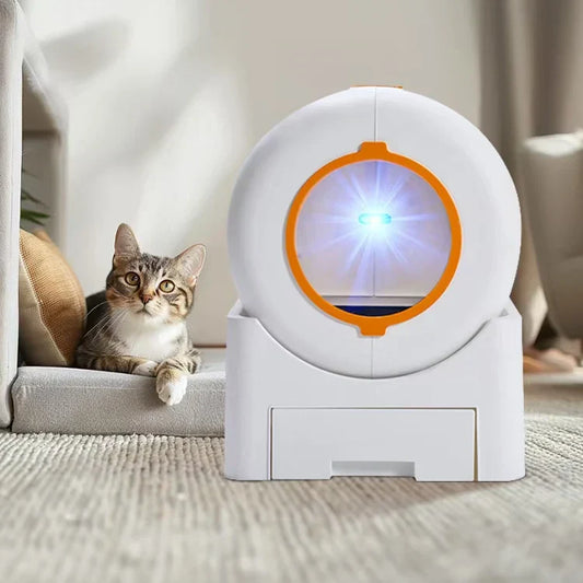 KFX-104147 Smart Self-Cleaning Cat Litter Box with Odor Control, 64L Capacity, APP-Controlled, Quiet Operation