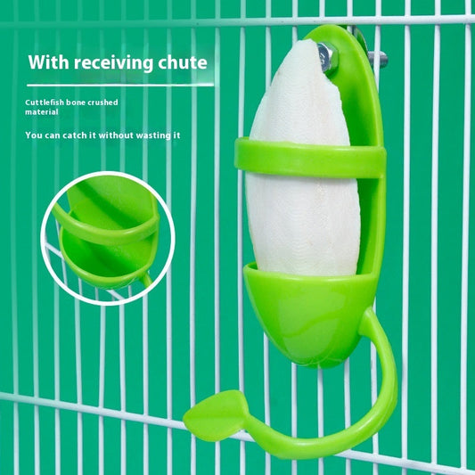KFX-1041853 Colorful Plastic Bird Feeder - Green Squid Skeleton, Blue Vegetable Basket, Yellow Egg Rack Options