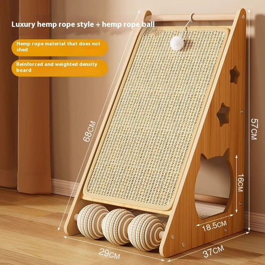 KFX-1044029 Vertical Wear-Resistant Cat Scratch Board with Sisal Hemp Rope
