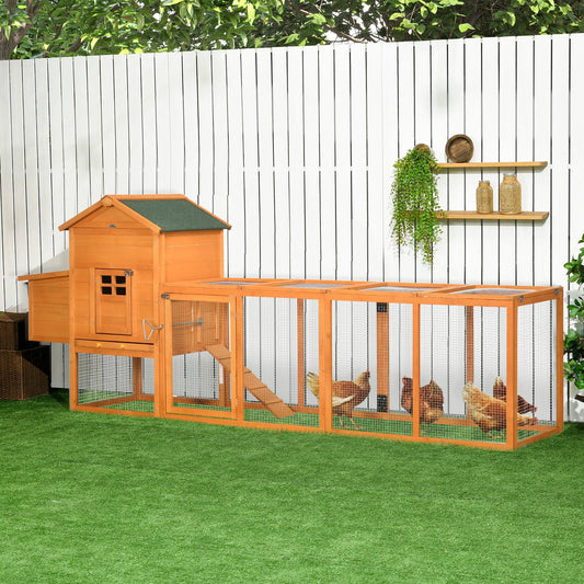 KFX-1047485 Extra Large Orange Chicken Coop with Removable Tray and Nesting Box for 3-6 Chickens