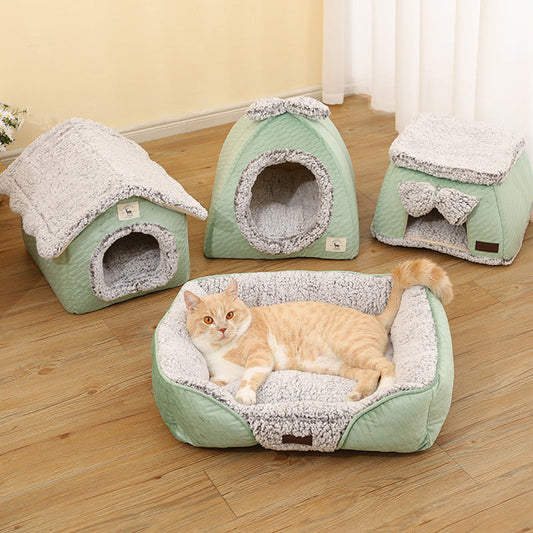 KFX-1059389 Self-Heating Thermal Pet Bed - Cozy Nest for Cats in Various Sizes