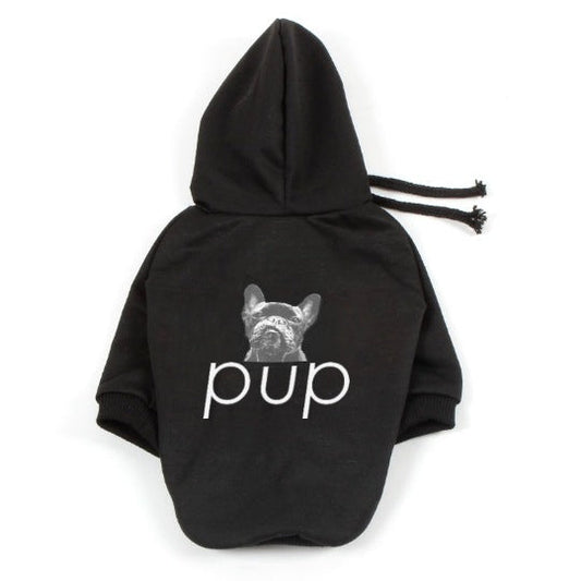 KFX-1081661 Cotton Black Dog Hoodie in Various Sizes - Stylish Ins-Style Pet Clothing