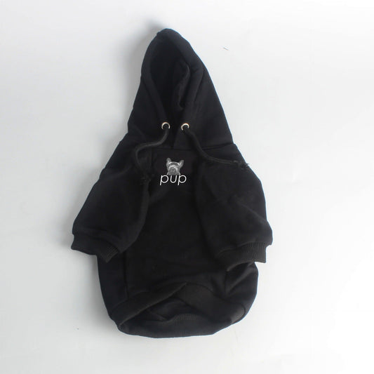 KFX-1081661 Cotton Black Dog Hoodie in Various Sizes - Stylish Ins-Style Pet Clothing