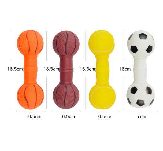 KFX-1089597 Squeaky Football Dumbbell Dog Chew Toy, Non-Toxic PVC, Soft & Fun Design